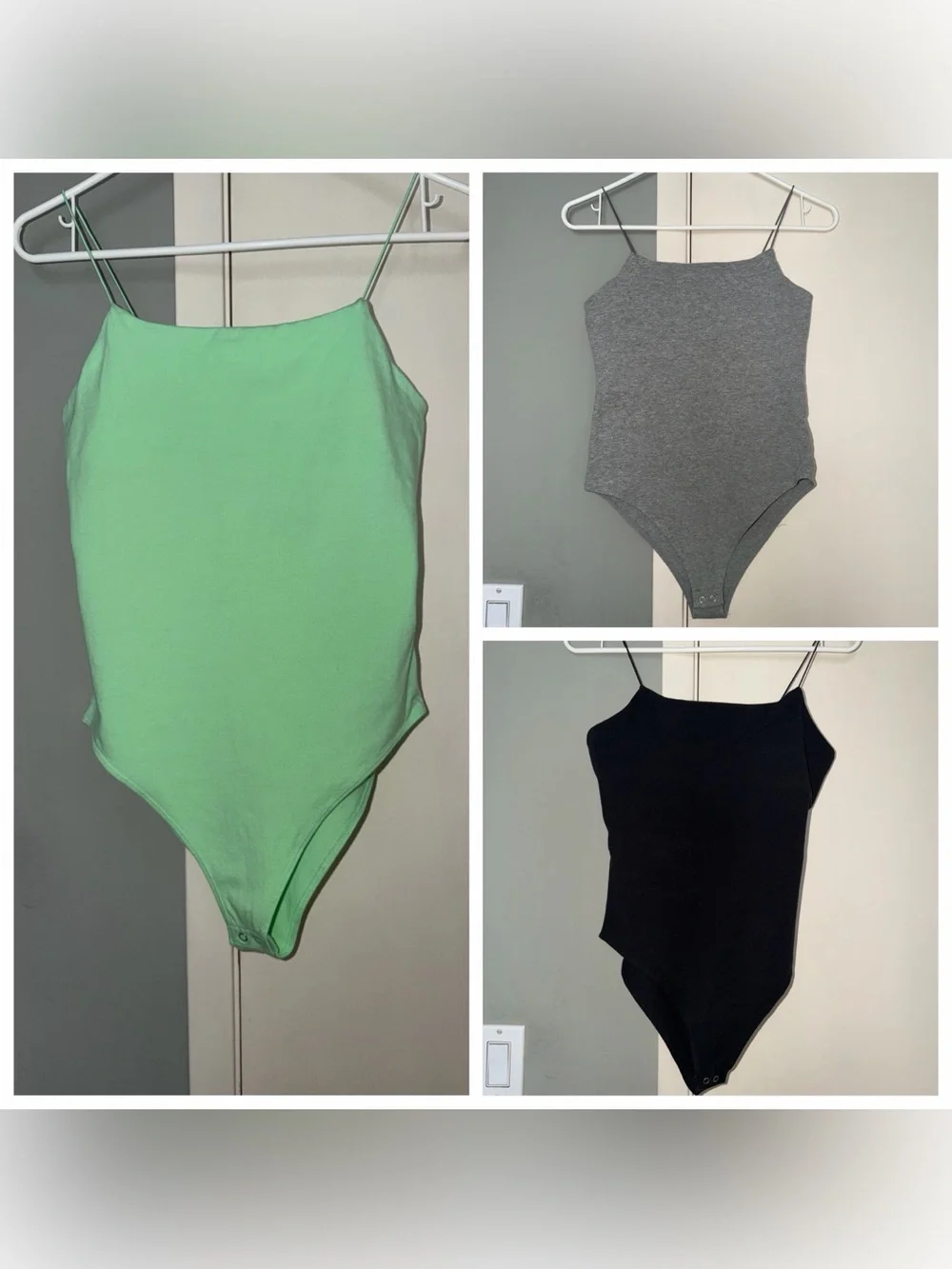 3, Seamless Spaghetti-Strap Bodysuits - Picture 1 of 5